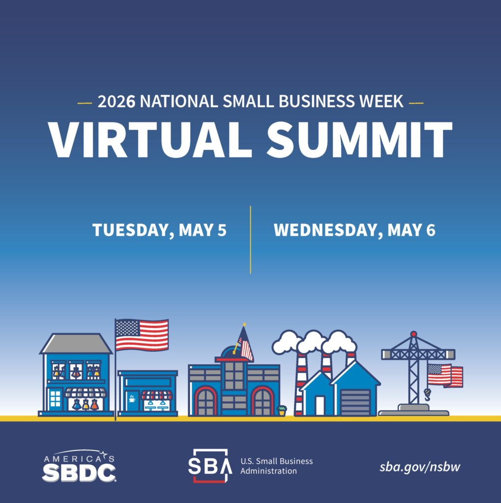 small business summit | Resource Tool for Startup and Small Businesses in New Mexico Banner announcing 2026 National Small Business Week Virtual Summit with SBA branding and logos
